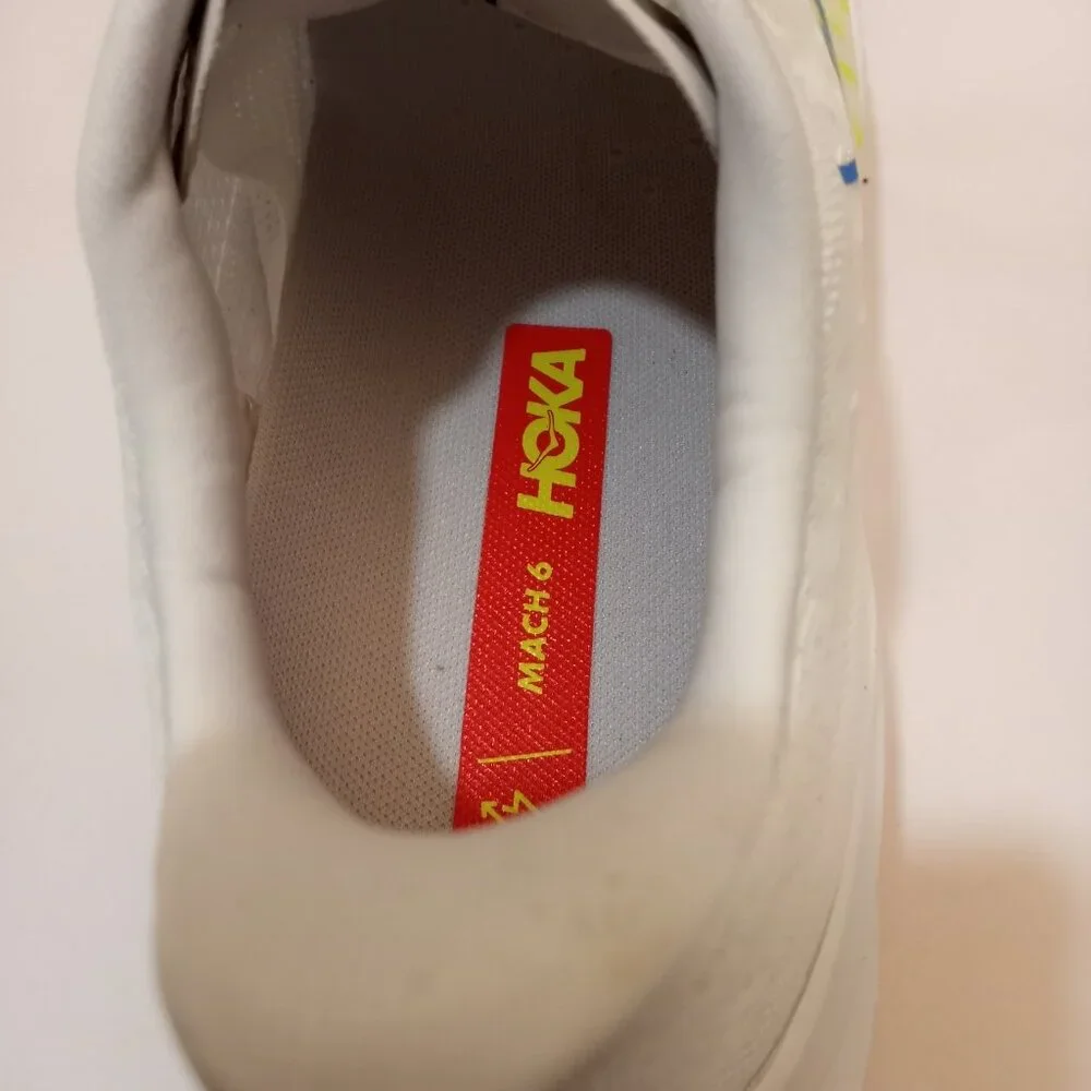 HOKA ONE ONE MACH 6 RUNNNG SHOE WHITE MEN SIZE 13 NEW